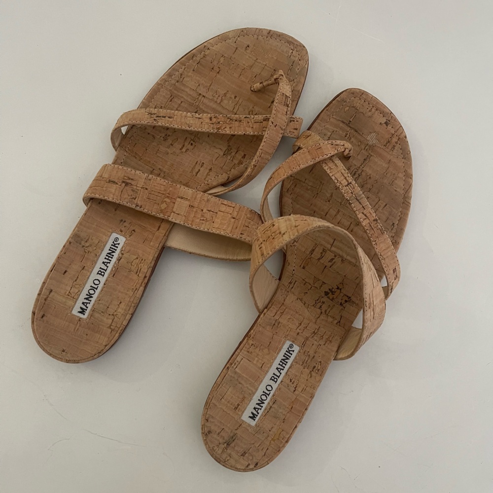 Manolo Blahnik Cork Flat Sandal